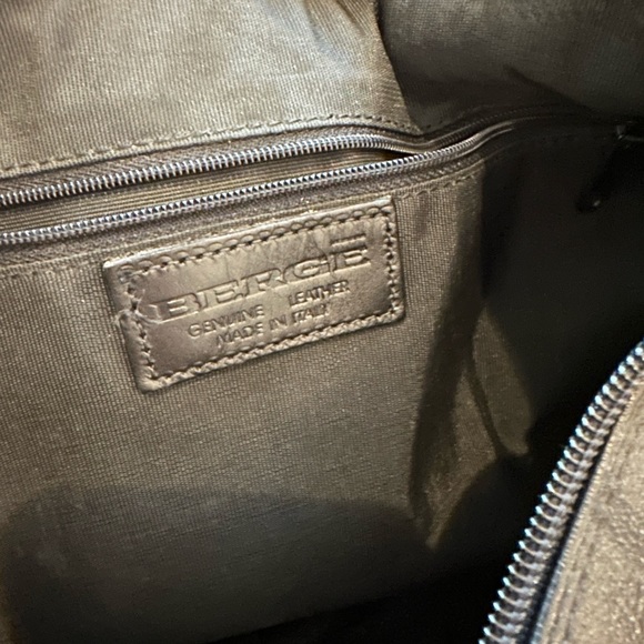 Berge black leather purse made in Italy fun unique woven straps - Picture 5 of 11